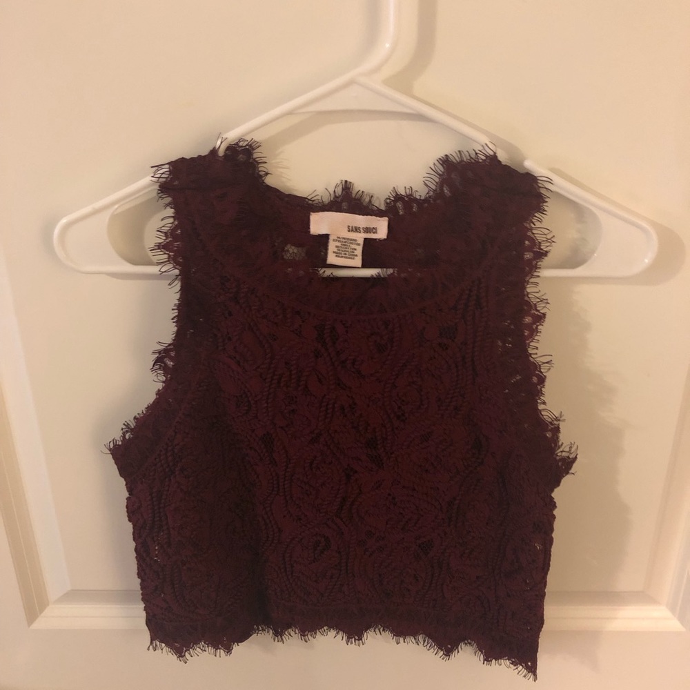 Burgundy crop top
